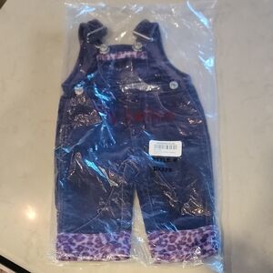My TWINN DOLL OVERALLS Clothes New In Package Purple Cheetah